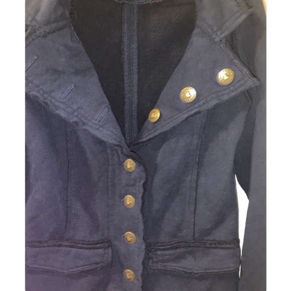 💙Y2k Twisted Heart Navy Military jacket Medium - Picture 5 of 7